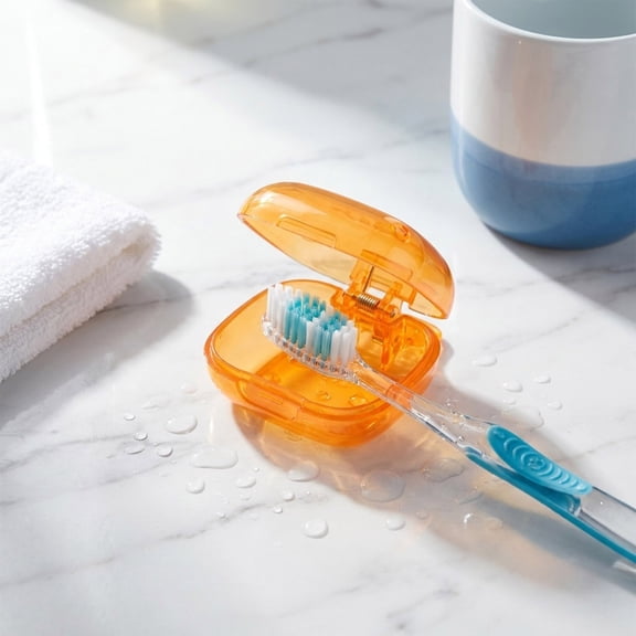 Gallickan Toothbrush Cover Clip Orange Plastic Protector Portable Head Case for Travel Business Camping