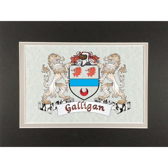 Galligan Irish Coat of Arms Print - Frameable 9" x 12"