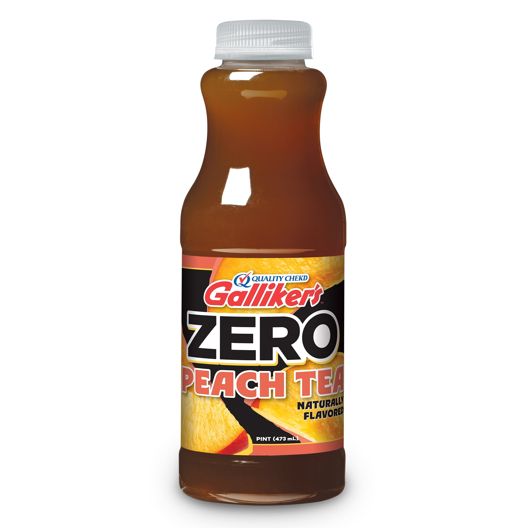 Galliker's Naturally Caffeinated Peach Zero Calorie Iced Tea Pint
