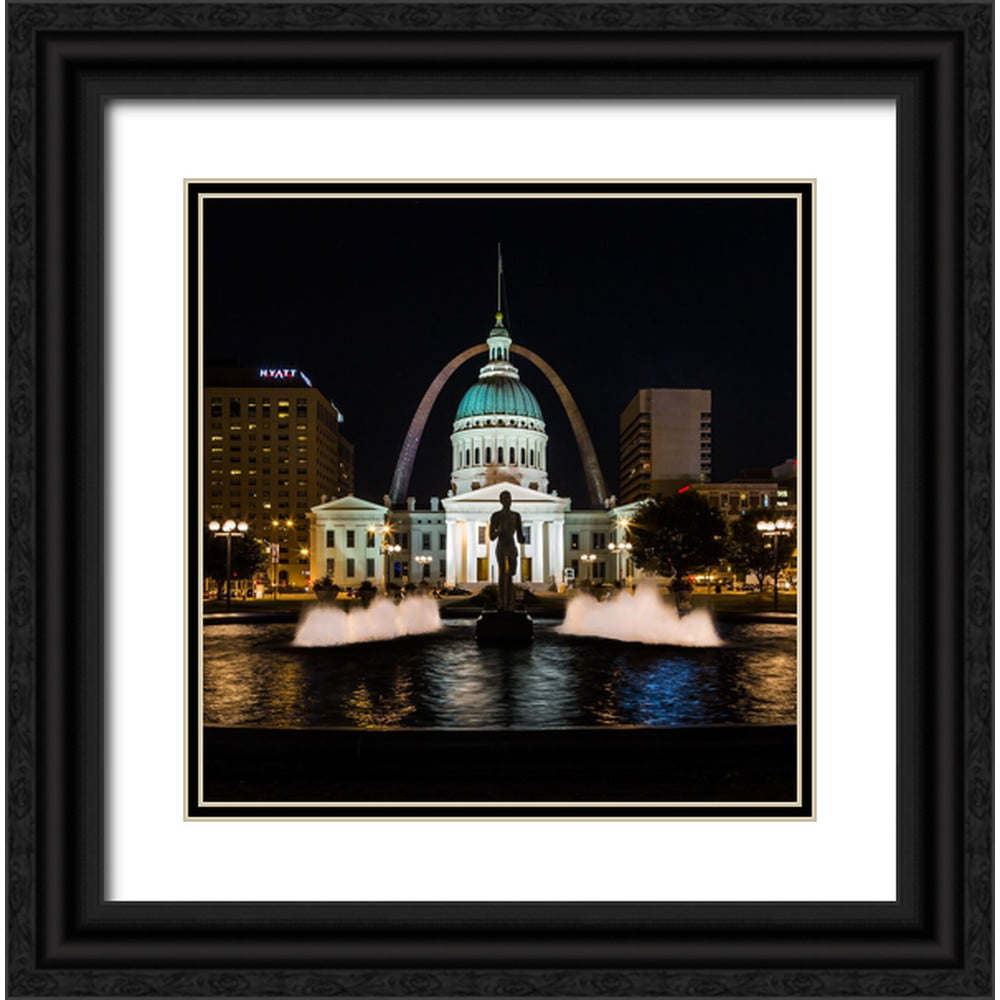 Galloimages Online 12x12 Black Ornate Wood Framed with Double Matting  Museum Art Print Titled - St. Louis Keiner Plaza 2 