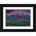 thumbnail image 1 of Galloimages Online 14x11 Black Ornate Wood Framed with Double Matting Museum Art Print Titled - Mormon Row Barn Sunrise, 1 of 4