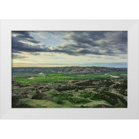 Galloimages Online 14x11 White Modern Wood Framed Museum Art Print Titled - Oxbow Overlook (TRNP)