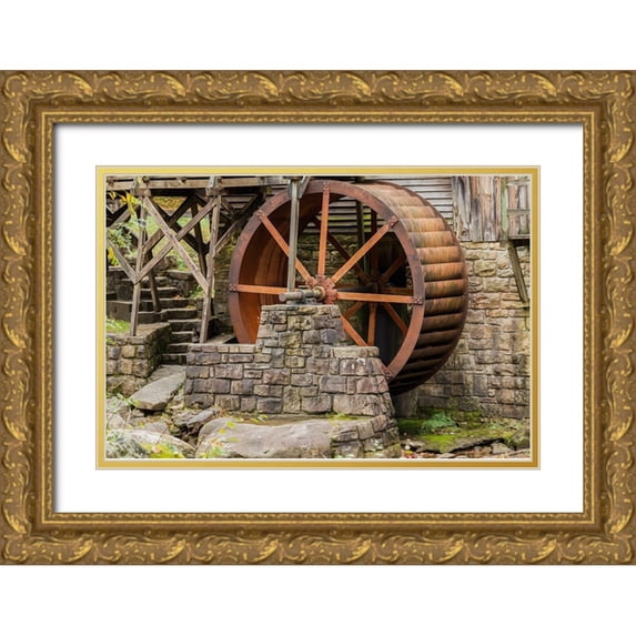 Galloimages Online 18x13 Gold Ornate Wood Framed with Double Matting Museum Art Print Titled - Grist Mill Fall 2013 3