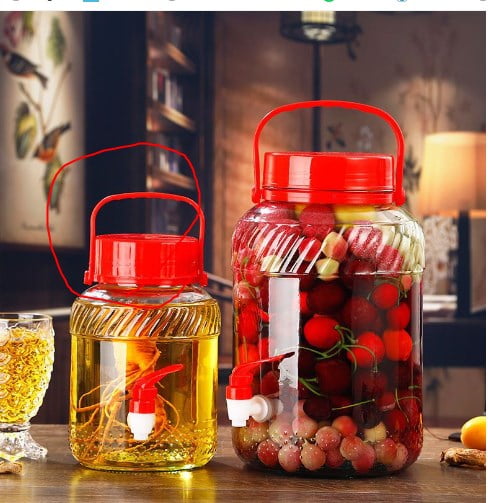 Gallon Glass Pickle Jar with Plastic Handle Kg Wide Mouth