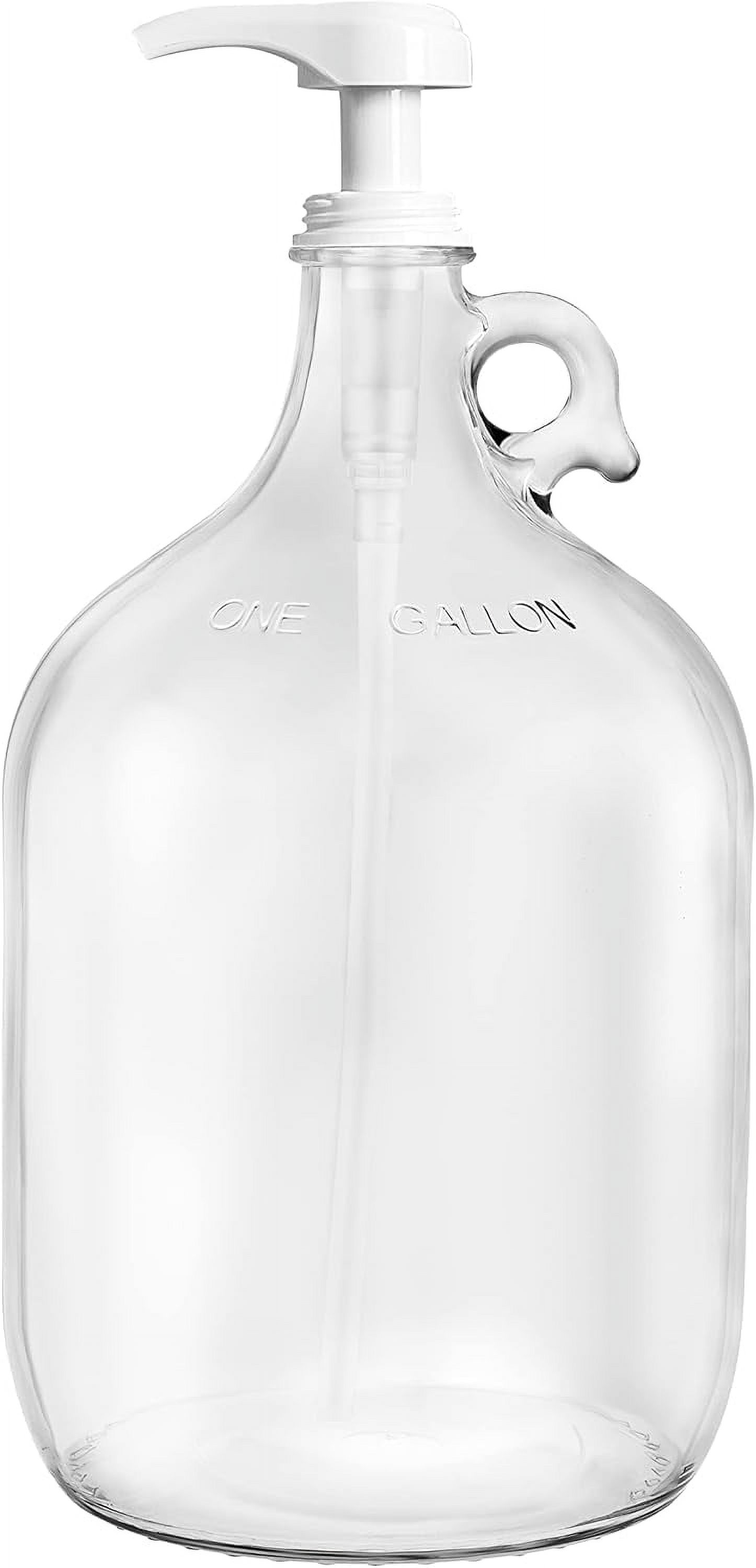 Gallon Glass Pump Dispenser Bottle, Large Jug Laundry Liquid Detergent ...