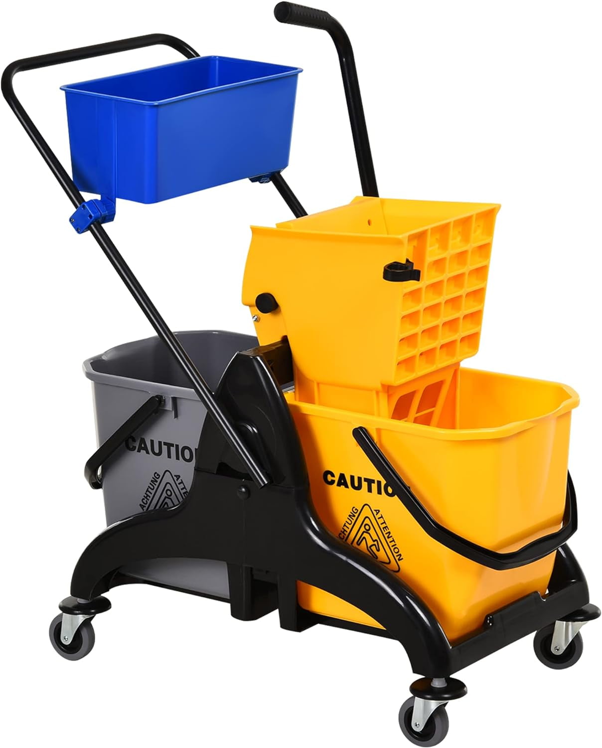 Gallon Mop Water Bucket Wringer Cart with Easy to Use Side Press