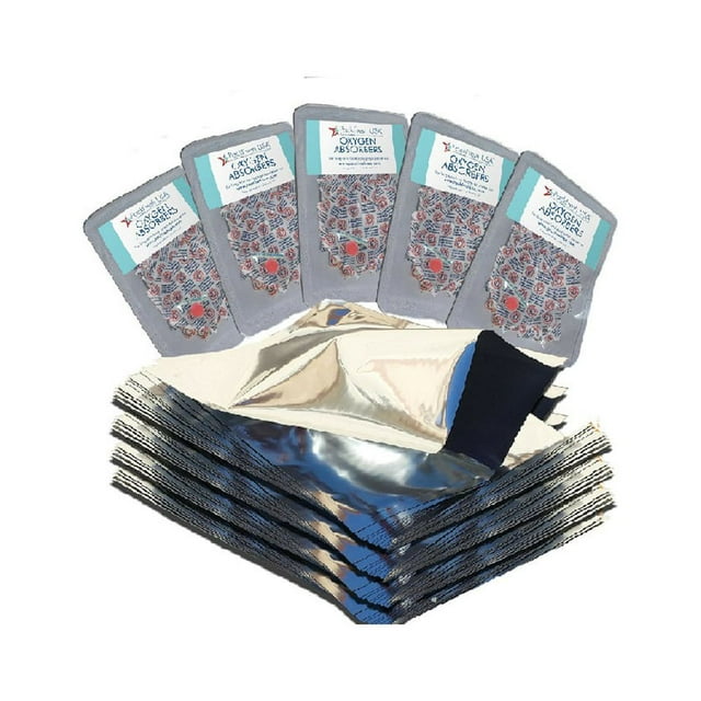 Gallon Mylar Bags with 500cc Oxygen Absorbers 50 pack