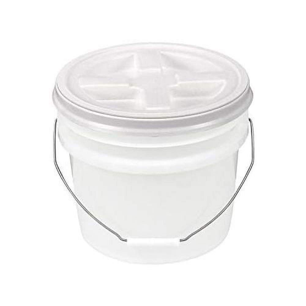 Gallon Natural Bucket With Gamma Seal Lid (White)