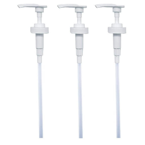 Gallon Pump Dispenser for Containers with a 38/400 Neck Size, Trimmable 11.5” Dip Tube; Dispensing 4ml of Liquid per Stroke. Use for Lotions, Soaps, Shampoo, Paint, Oil & More (3 Units)