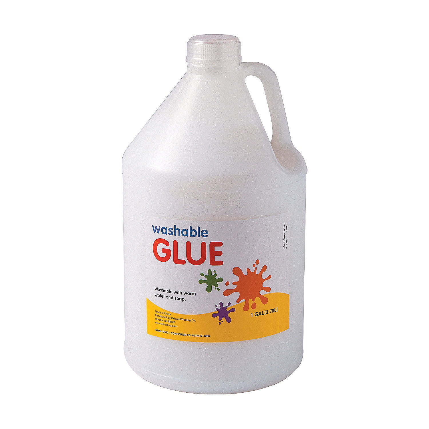 BAZIC White Glue 1 Gallon, Giant Bulk Refill Adhesive Craft Slime Making,  1-Pack