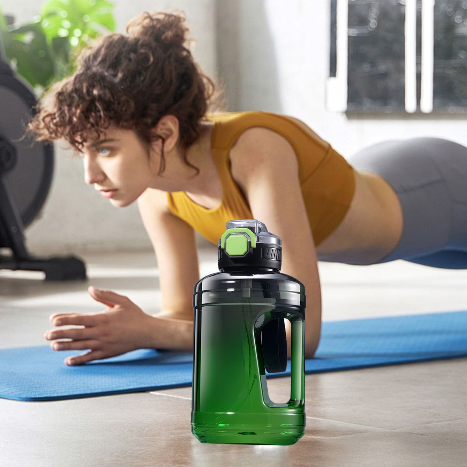 Gallon Water Bottle - Straw & Chug Lid - BPA Free Big Water Bottle with  Straw - Gym Water Bottle with Handle - Gallon Water Jug,for Home Drinking  Outdoor Sports Hiking Fitness1.6L -