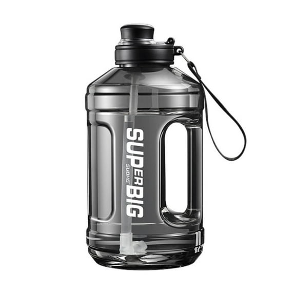 Gallon Water Bottle With Straw & Chug Lid - Big Water Bottle - BPA Free Gym Water Bottle With Handle - Gallon Water Jug