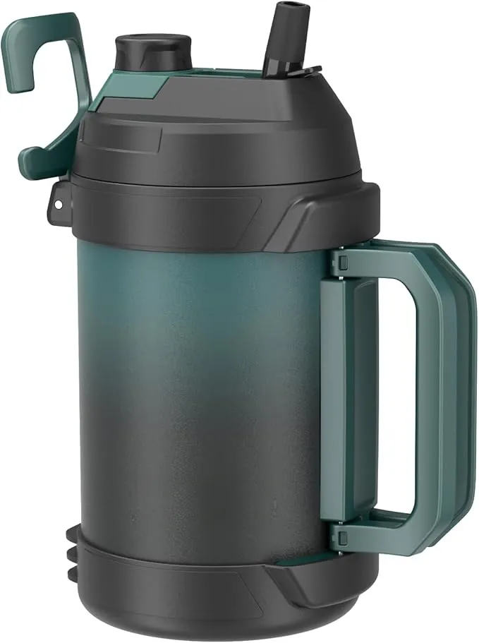 Gallon Water Jug, One Gallon Large Triple Wall Insulated Metal Jug With Straw and Spout, No Sweat 128 oz Stainless Steel Sport Water Bottle Keeps Cold 48 Hours for Outdoors