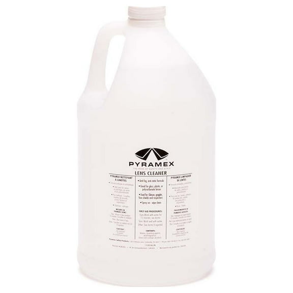 Gallon of lens cleaning solution