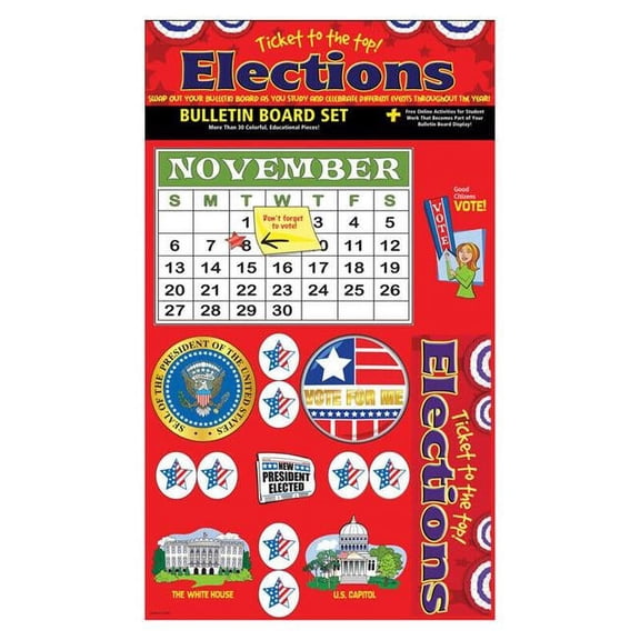 Gallopade  Elections Bulletin Board Set, Grade PK-12