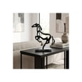 thumbnail image 1 of Galloping Horse Sculpture for Home Decor - Metal and Marble Accent Statue for Living Room, Office, Shelf or Coffee Table - Ornaments Figurine Accent for Bathroom and Kitchen Counter - 14", Black, 1 of 14