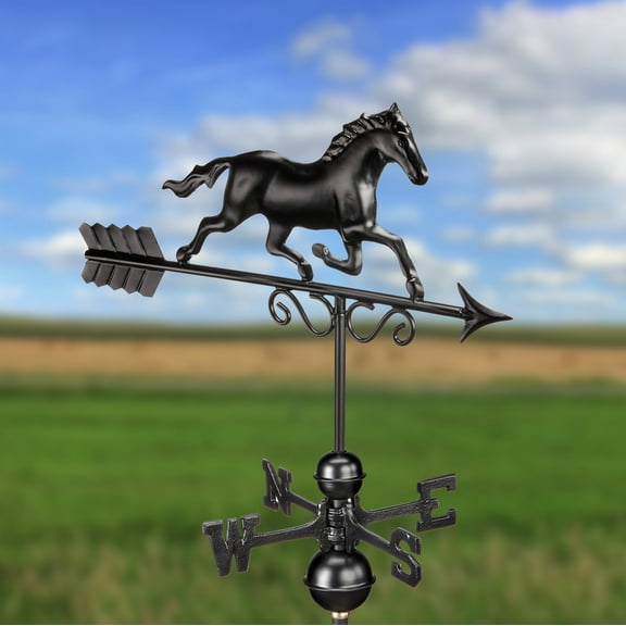 Galloping Horse Weathervane 1974K, Modern Farmhouse Inspired, Black Finish by Good Directions