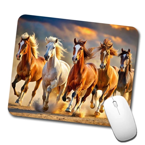 Galloping Horses Mouse Pad Low Profile Gaming Mat