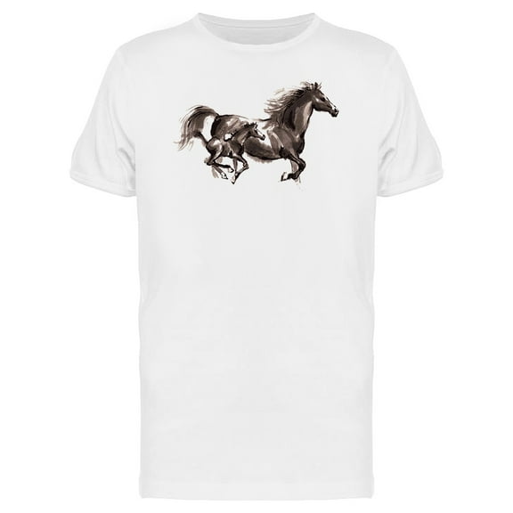 Galloping Mare And Foal Tee Men's - Men T-Shirt, Large