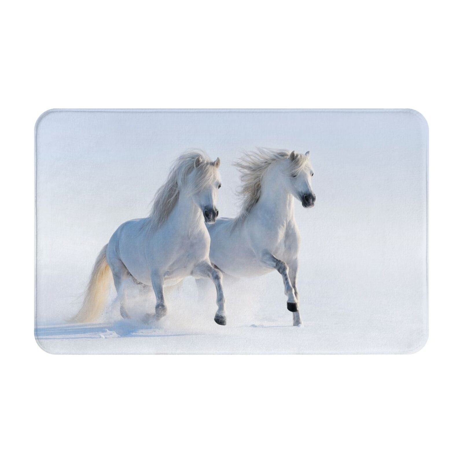Galloping Rare Spotted Horses Bathroom Rugs NonSlip Super Absorbent Bath Mat Dirt Resist Multi
