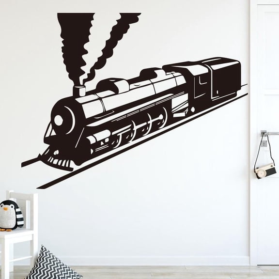 Galloping Train Wall Art Decal Wall Stickers PVC Material DIY Mural Art for Living Room Backdrop Decoration Accessorise 30x39cm