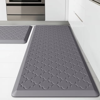 GALMAXS7 Kitchen Mat Anti Fatigue Non Slips Kitchen Rugs and Mats for Standing,17"x29"+17"x47",Gray