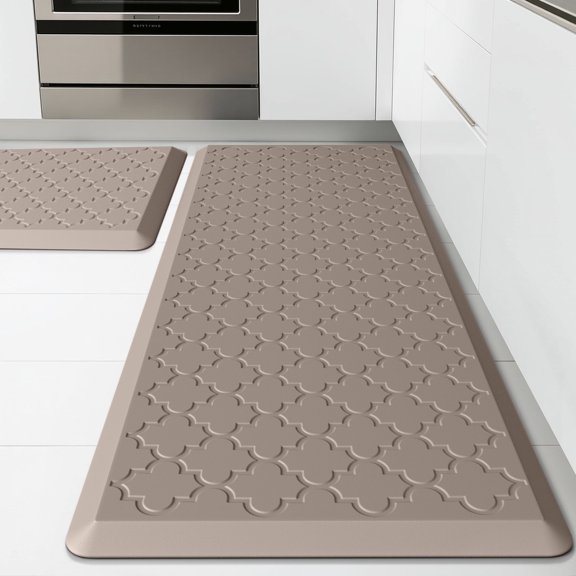 GALMAXS7 Kitchen Mat Anti Fatigue Cushioned Non Slips Kitchen Rugs and Mats Comfort Foam Floor Mat for Standing,17"x29"+17"x47",Khaki