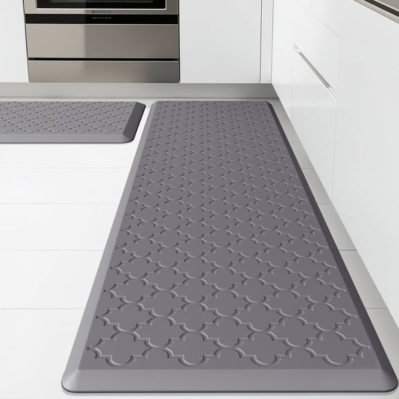 GALMAXS7 Kitchen Mat Anti Fatigue Cushioned Non Slips Kitchen Rugs and Mats Comfort Foam Floor Mat for Standing,17"x29"+17"x60",Gray