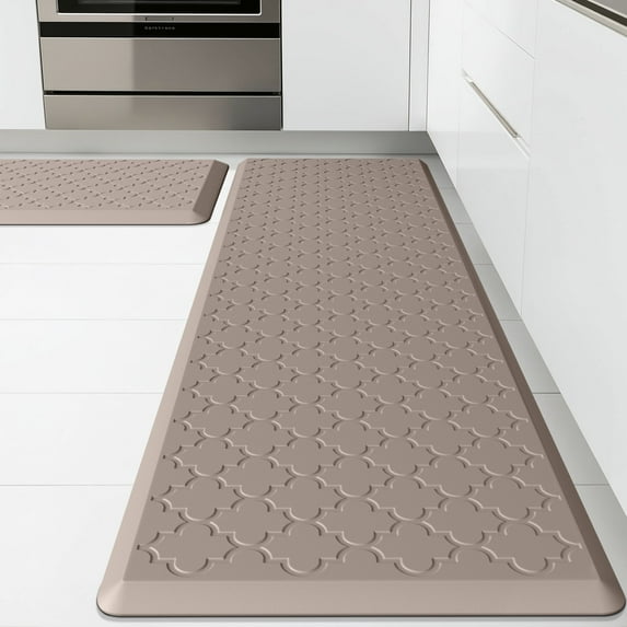GALMAXS7 Kitchen Mat Anti Fatigue Cushioned Non Slips Kitchen Rugs and Mats Comfort Foam Floor Mat for Standing,17"x29"+17"x60",Khaki