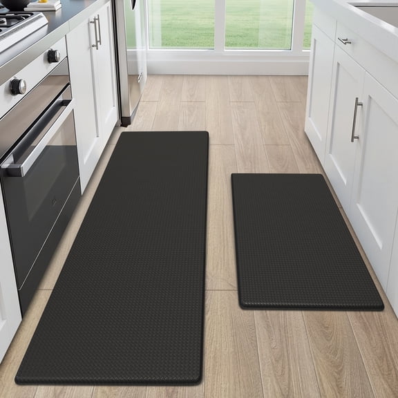 GALMAXS7 Kitchen Rugs and Mats Kitchen Mat Anti Fatigue Mats for kitchen, Non Slips Kitchen Floor Mat for Standing, 17"x29" 17"x47", Black