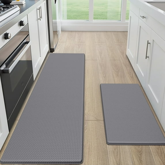 GALMAXS7 Kitchen Rugs and Mats Kitchen Mat Anti Fatigue Mats for kitchen, Non Slips Kitchen Floor Mat for Standing, 17"x29"+17"x59", Gray