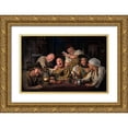 thumbnail image 1 of Galon Ma, Derek 24x17 Gold Ornate Wood Framed with Double Matting Museum Art Print Titled - The Dentist - Homage To Caravaggio, 1 of 4