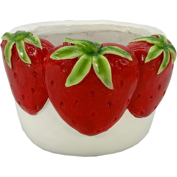 Galt International 10.8" Wide Oval Strawberries Resin Planter