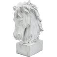 thumbnail image 1 of Galt International 18" Horsehead Resin Wood-Look Tabletop Sculpture Mantle Entryway Table Foyer Home Decor Statue (White), 1 of 17