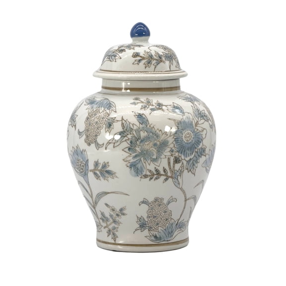 Galt International Floral Chinoiserie Ceramic Ginger Jar 12"