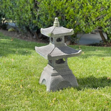 Galt International Pagoda Garden Yard Statue w/ LED Solar Light 26"