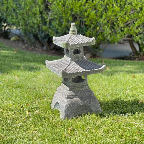 Galt International Pagoda Garden Yard Statue w/ LED Solar Light 26"