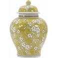 thumbnail image 1 of Galt International Yellow and White Floral Chinoiserie Jar 12" w/Lid - Ginger Jar, Tea Storage, Decorative, Home Décor Vase, 1 of 11