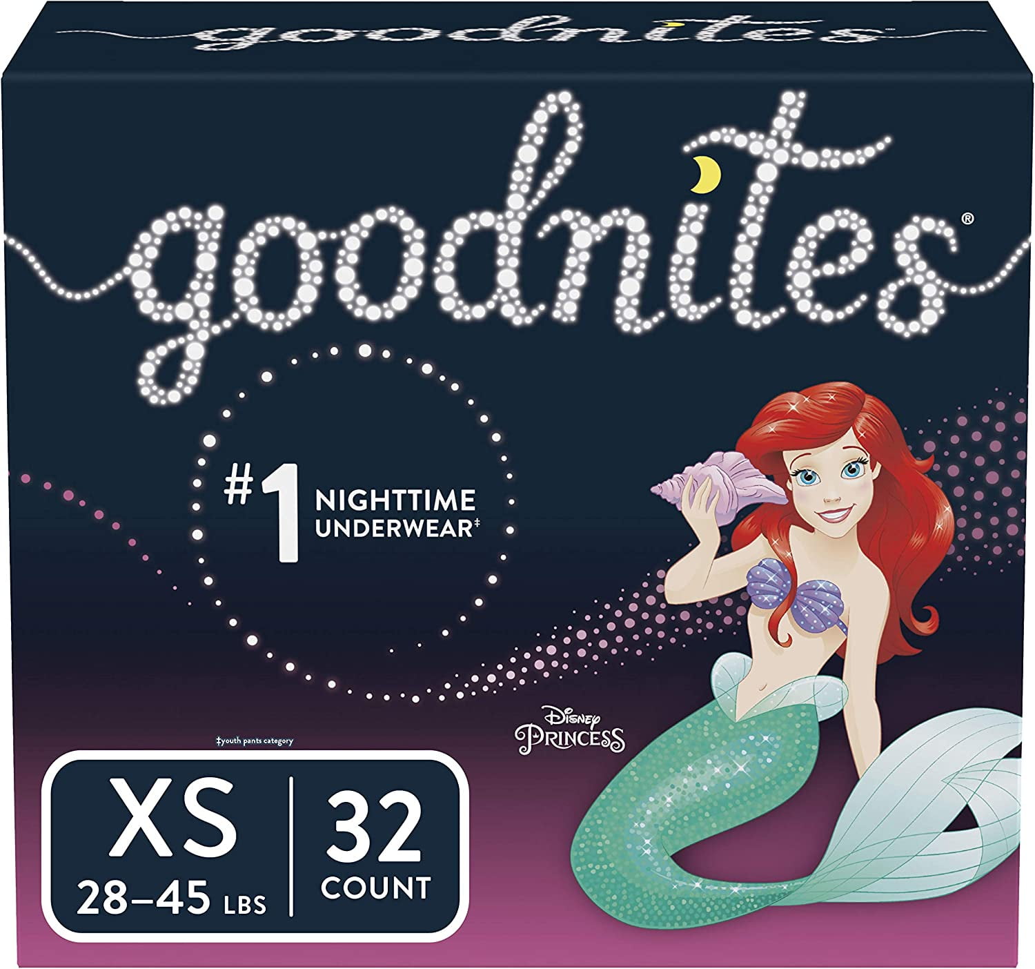 GoodNites Bedtime Bedwetting Underwear for Girls, XS, 32 Ct. (Packaging May Vary)