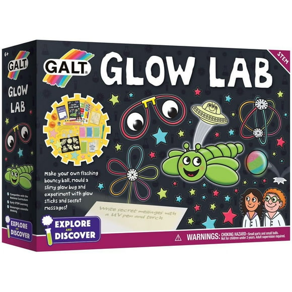 Galt Toys, Glow Lab, Science Kit for Kids, 20 Fun Experiments, Ages 6 Years Plus