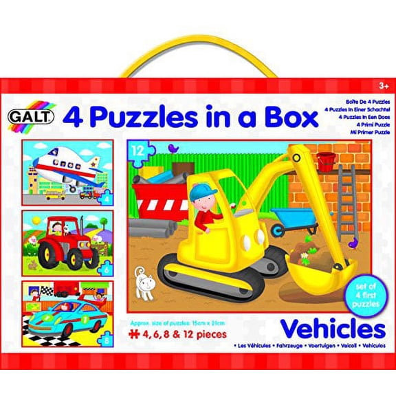Galt Toys Inc Vehicles in a Box Puzzle, 4-Piece