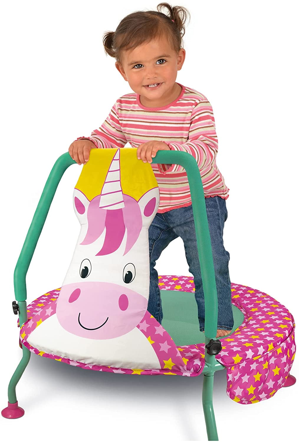 Multicolor Unicorn Nursery Trampoline with Foam Pad