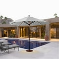 thumbnail image 1 of Galtech 09 11 ft. Black Auto Tilt with LED Lights Umbrella - Thatch, 1 of 1