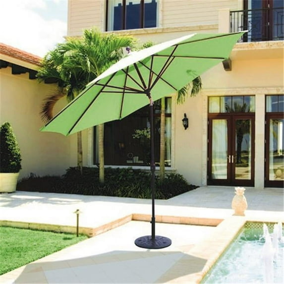 Galtech 11 ft. Black Deluxe Auto Tilt Umbrella - Black Sunbrella