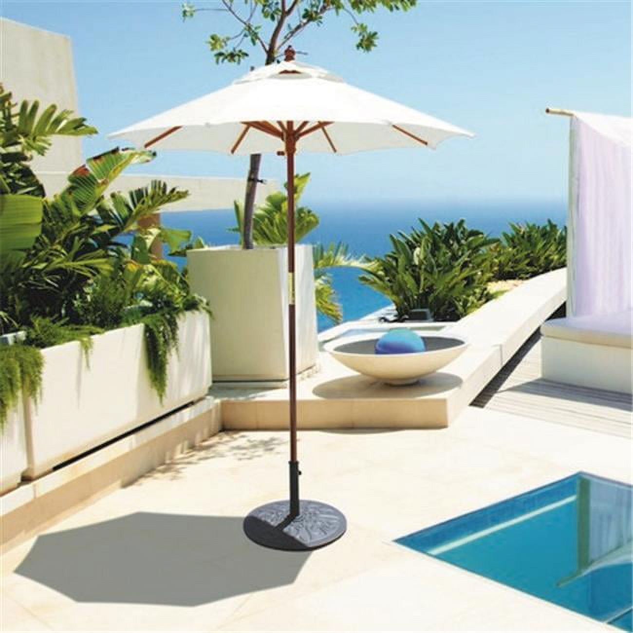 commercial patio umbrellas Frankford Umbrellas Eclipse Commercial Cantilever 10 Foot Square Patio  Umbrella with Crank Lift