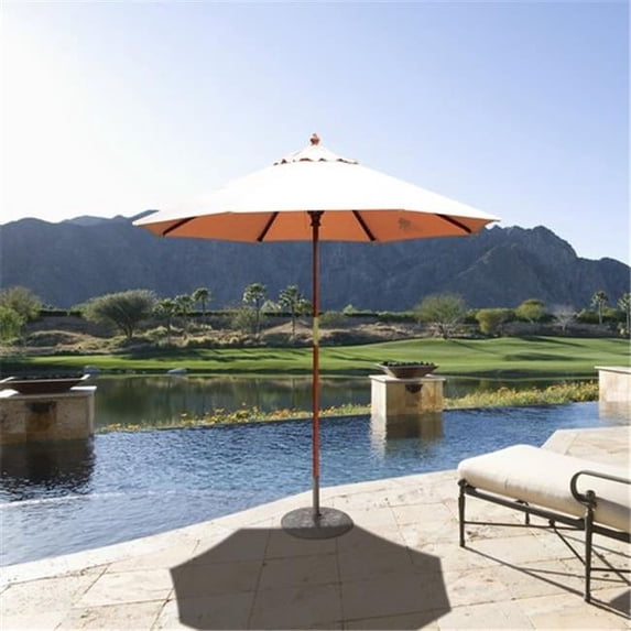 Galtech 7.5 ft. Light Wood Cafe - Antique Beige Sunbrella