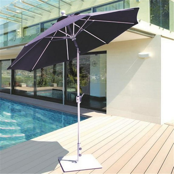 Galtech 7.5 ft. Rib Champagne Deluxe Auto Tilt Umbrella - Brass Sunbrella