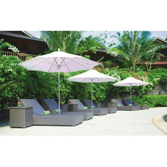 Galtech 9 ft. Antique Bronze Deluxe Commercial Use Umbrella - Forest Green Sunbrella