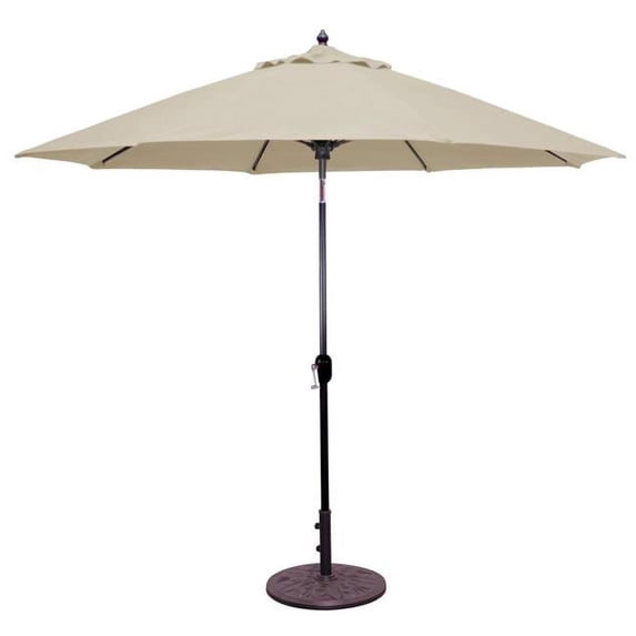 Galtech International 736bk59 9 ft. Auto Tilt & Steel Cable Crank Lift Antique Beige Sunbrella