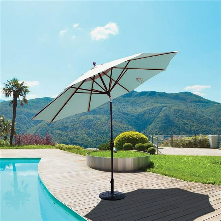 dark green 9 ft patio umbrella with led lights lohasco 9 ft. Solar LED Lighted Market Patio Umbrella with Base in Dark  Green HD-MU-9LB-DarkGreen